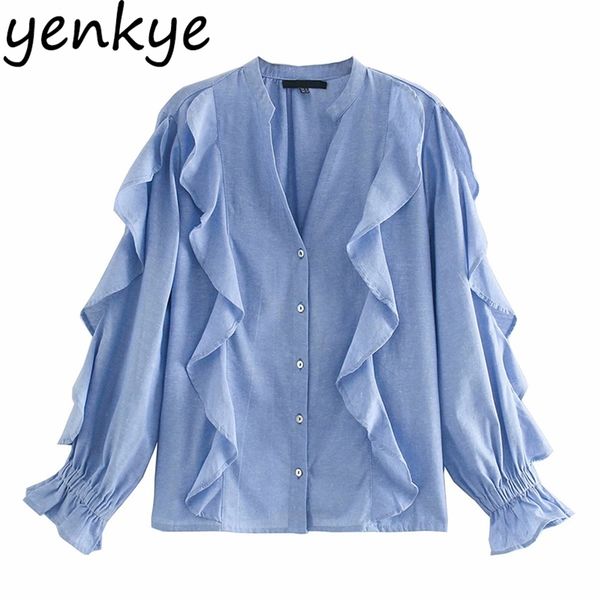 elegant blue ruffle blouse shirt women v neck long sleeve casual rustic blouses fashion female autumn plus size blusas 210514, White
elegant blue ruffle blouse shirt women v neck long sleeve casual rustic blouses fashion female autumn plus size blusas 210514, White