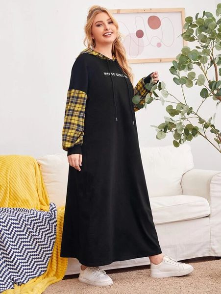 womens plus size dresses black long sleeve casual plaid stitching letter print sport college style midi hooded dress
womens plus size dresses black long sleeve casual plaid stitching letter print sport college style midi hooded dress
