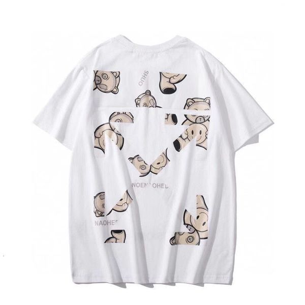 2021 spring and summer new off cartoon bear arrstyle round neck pullover, White;black
2021 spring and summer new off cartoon bear arrstyle round neck pullover, White;black