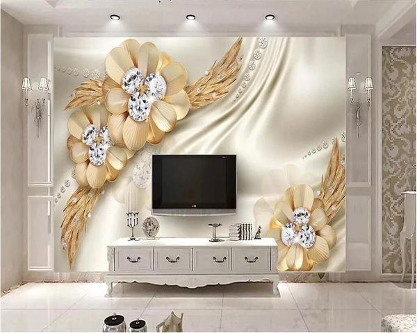 wallpapers custom self adhesive wallpaper 3d mural gold luxury diamond flower jewelry living room wall painting home decor background
wallpapers custom self adhesive wallpaper 3d mural gold luxury diamond flower jewelry living room wall painting home decor background