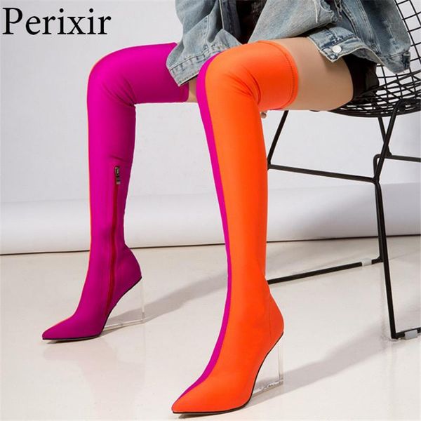 boots fashion over the knee woman mixed color elastic fabric wedges high heel shoes mujer party nightclub lady, Black
boots fashion over the knee woman mixed color elastic fabric wedges high heel shoes mujer party nightclub lady, Black