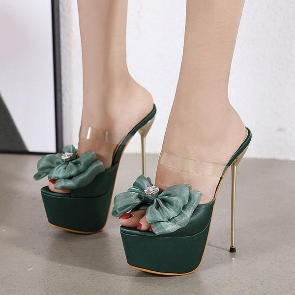 super high heel women sandals 17cm woman pumps bow ladies party heels slides summer thick platform female slipper, Black
super high heel women sandals 17cm woman pumps bow ladies party heels slides summer thick platform female slipper, Black