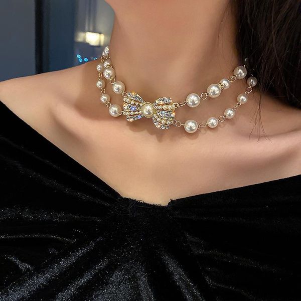 chokers fashion elegant white pearl necklace female bowknot rhinestone choker necklaces weddings bride jewelry, Golden;silver
chokers fashion elegant white pearl necklace female bowknot rhinestone choker necklaces weddings bride jewelry, Golden;silver