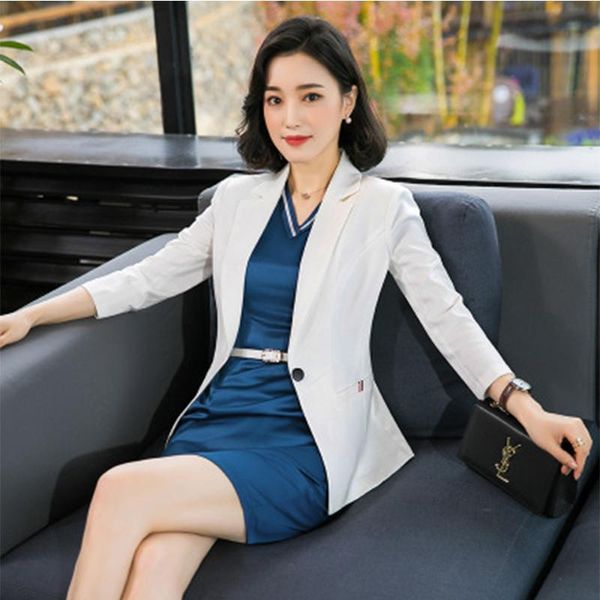 work dresses professional short sleeve long suit dress v-neck blue korean style slee jackets with office lady, White;black
work dresses professional short sleeve long suit dress v-neck blue korean style slee jackets with office lady, White;black