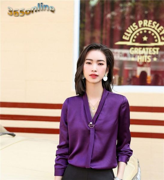 women's blouses & shirts fashion v-neck long sleeve novelty purple spring summer ol styles female blouse ladies work wear casual, White
women's blouses & shirts fashion v-neck long sleeve novelty purple spring summer ol styles female blouse ladies work wear casual, White