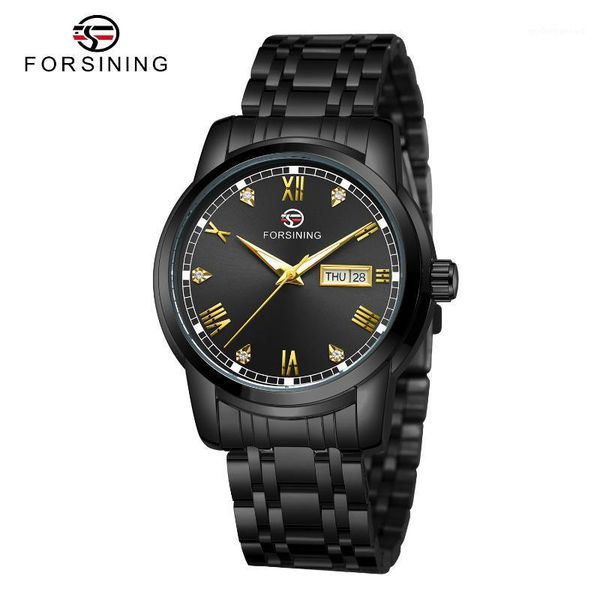 wristwatches forsining calendar watch leisure mechanical automatic men's steel band, Slivery;brown
wristwatches forsining calendar watch leisure mechanical automatic men's steel band, Slivery;brown