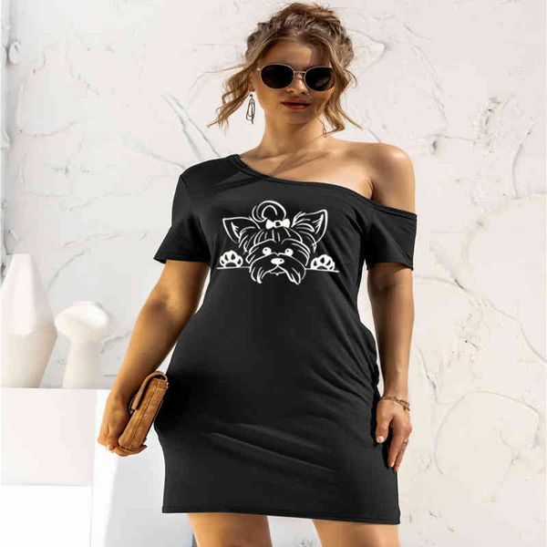 yorkshire terrier dresses women cotton short sleeve casual dress puppy peeking yorkie dog dresses for women vintage party, Black;gray
yorkshire terrier dresses women cotton short sleeve casual dress puppy peeking yorkie dog dresses for women vintage party, Black;gray