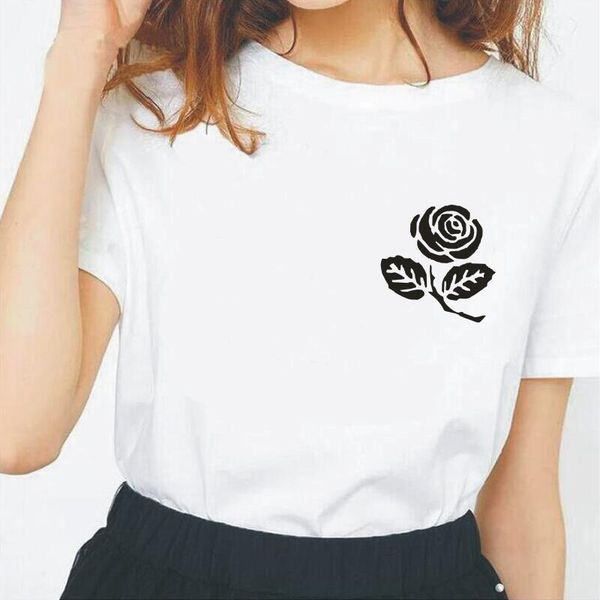 women's t-shirt fashio rose flower pocket print women tshirt casual cotton hipster tee shirt femme harajuku t camiseta mujer, White
women's t-shirt fashio rose flower pocket print women tshirt casual cotton hipster tee shirt femme harajuku t camiseta mujer, White