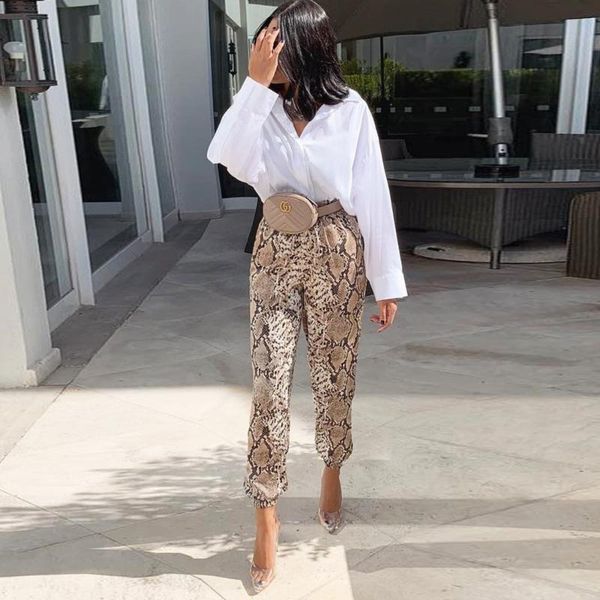 women's pants & capris animal pattern trouser casual snake skin printed harem elastic pleated female ankle length trousers, Black;white
women's pants & capris animal pattern trouser casual snake skin printed harem elastic pleated female ankle length trousers, Black;white