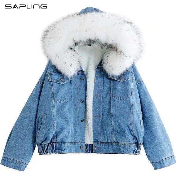 women's jackets denim woman jacket winter big fur collar korean harajuku fashion locomotive lamb coat female student veste en jean ms, Black;brown
women's jackets denim woman jacket winter big fur collar korean harajuku fashion locomotive lamb coat female student veste en jean ms, Black;brown