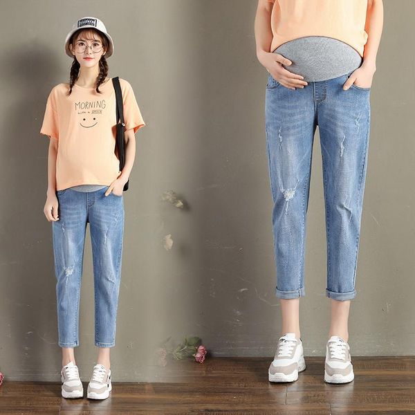 maternity bottoms 320# pants spring autumn jeans belly support abdomen hole decoration trousers, White
maternity bottoms 320# pants spring autumn jeans belly support abdomen hole decoration trousers, White
