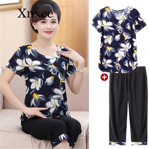 two piece dress t-shirts suits 2021 summer middle-aged women clothes casual two-piece set large size loose printed female elegant, White
two piece dress t-shirts suits 2021 summer middle-aged women clothes casual two-piece set large size loose printed female elegant, White
