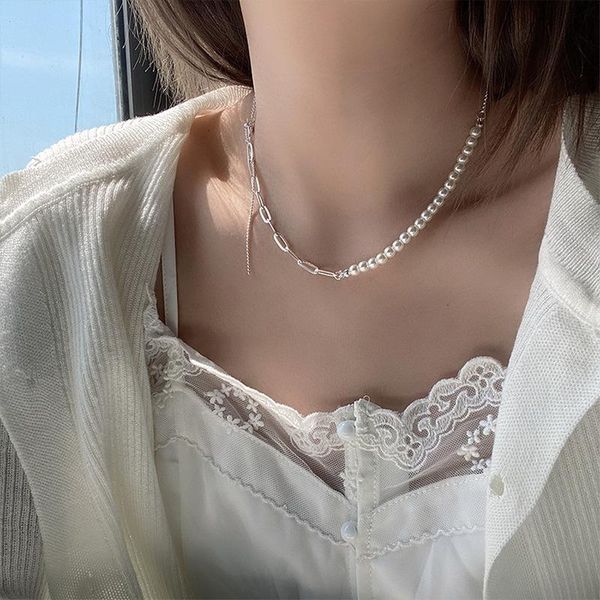 chokers unique design chunky chain pearl necklace for women french vintage round beads long tassel jewelry accessories, Golden;silver
chokers unique design chunky chain pearl necklace for women french vintage round beads long tassel jewelry accessories, Golden;silver