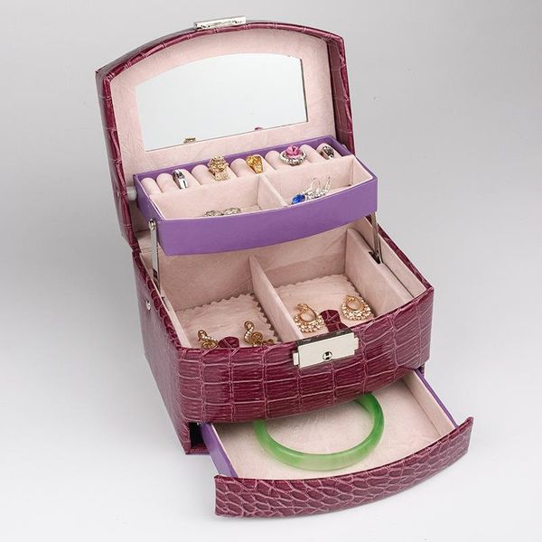 storage boxes & bins with lock jewelry box fashion double layer pu leather earring organizer valentine's day present
storage boxes & bins with lock jewelry box fashion double layer pu leather earring organizer valentine's day present