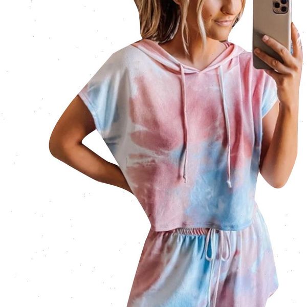 aa 2 piece pajamas set, womens sleepwears tie dye printed hoodie pullover drawstring shorts set loungewear, Black;red
aa 2 piece pajamas set, womens sleepwears tie dye printed hoodie pullover drawstring shorts set loungewear, Black;red