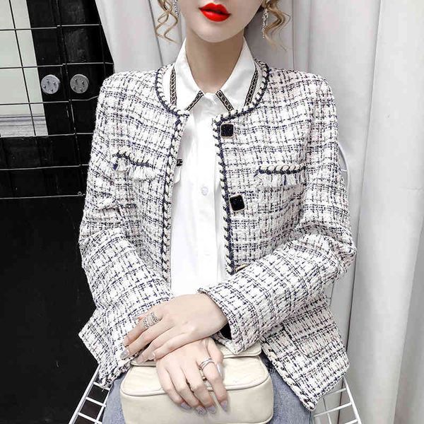 jackets autumn winter tweed women vintage long sleeve short woolen jacket coat female korean style ins streetwear plaid outwear ecqe, Black;brown
jackets autumn winter tweed women vintage long sleeve short woolen jacket coat female korean style ins streetwear plaid outwear ecqe, Black;brown