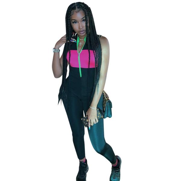 women's jumpsuits & rompers 2021 contrast color patchwork sports women sleeveless o neck zippers high waist skinny lady jumpsuit, Black;white
women's jumpsuits & rompers 2021 contrast color patchwork sports women sleeveless o neck zippers high waist skinny lady jumpsuit, Black;white