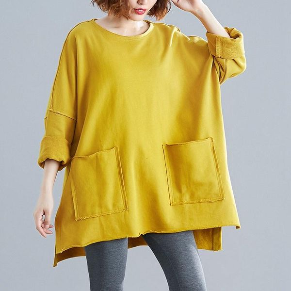 women's hoodies & sweatshirts mferlier women oversized long sweatshirt o neck sleeve split hem pockets solid black yellow 8xl ladies al
women's hoodies & sweatshirts mferlier women oversized long sweatshirt o neck sleeve split hem pockets solid black yellow 8xl ladies al
