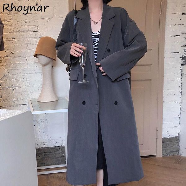 women's trench coats women double breasted solid temperament notched ladies leisure korean style loose full sleeve selling autumn chic, Tan;black
women's trench coats women double breasted solid temperament notched ladies leisure korean style loose full sleeve selling autumn chic, Tan;black