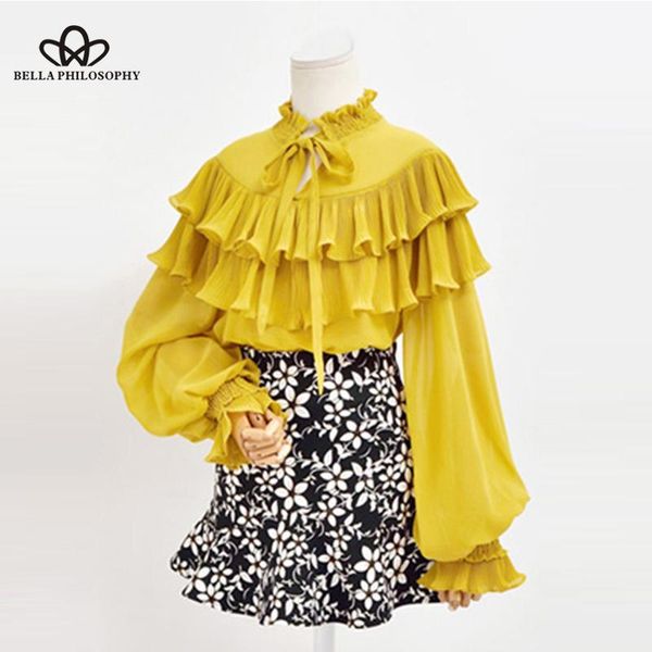 women's blouses & shirts heydress 2021 summer chiffon shirt blouse women casual lace up ruffles female plus size ladies blusas, White
women's blouses & shirts heydress 2021 summer chiffon shirt blouse women casual lace up ruffles female plus size ladies blusas, White