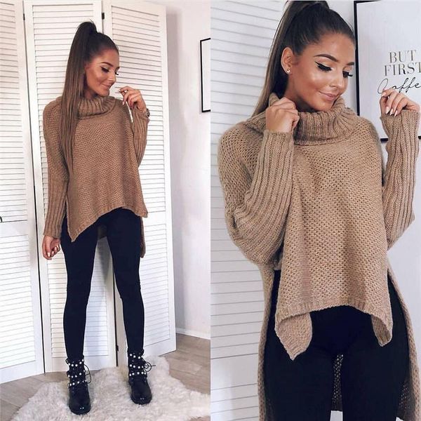 women's sweaters irregular turtleneck for women autumn and winter warm long sleeve knitted pullovers female 2021 high street sweater, White;black
women's sweaters irregular turtleneck for women autumn and winter warm long sleeve knitted pullovers female 2021 high street sweater, White;black