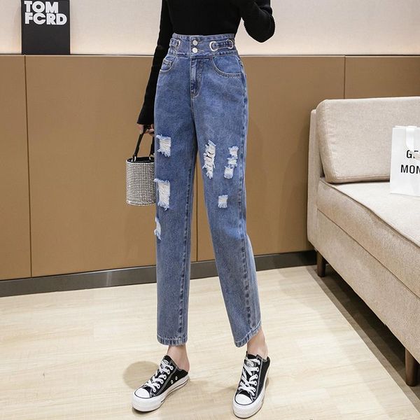 fashion vintage hole style jeans women street indie loose straight pants high waist 2021 spring autumn ankle-length pant y2k women's, Blue
fashion vintage hole style jeans women street indie loose straight pants high waist 2021 spring autumn ankle-length pant y2k women's, Blue