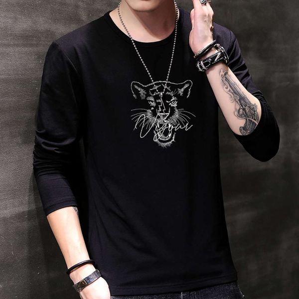 spring and autumn men's long sleeve t-shirt fashion brand personalized clothing loose size tiger head pattern top, White;black
spring and autumn men's long sleeve t-shirt fashion brand personalized clothing loose size tiger head pattern top, White;black