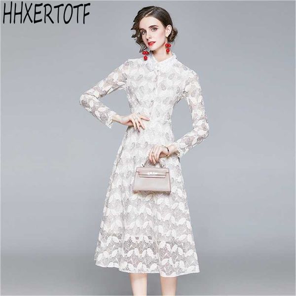 spring elegant temperament women lace dresses long sleeve casual party retro dress 210531, Black;gray
spring elegant temperament women lace dresses long sleeve casual party retro dress 210531, Black;gray