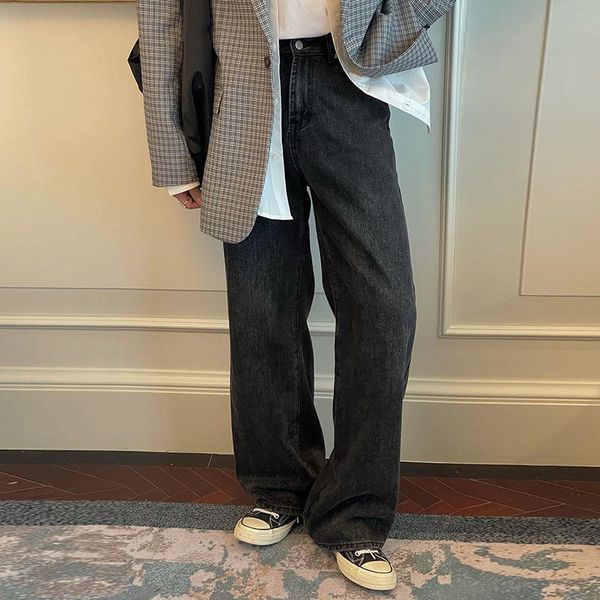 men's jeans black gray floor pants wear vintage 2021 loose straight autumn wide leg denim trousers for male, Blue
men's jeans black gray floor pants wear vintage 2021 loose straight autumn wide leg denim trousers for male, Blue