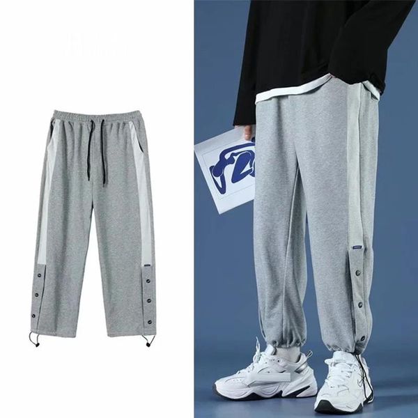 men's pants qnpqyx autumn men joggers sweatpants solid color sports trendy loose straight leg multi-button beamed casual trousers, Black
men's pants qnpqyx autumn men joggers sweatpants solid color sports trendy loose straight leg multi-button beamed casual trousers, Black