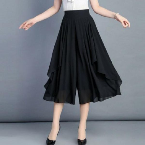 women's pants & capris plus size 6xl elegant wide loose summer women 2021 elastic high waist saia lady seven chiffon skirt aq336, Black;white
women's pants & capris plus size 6xl elegant wide loose summer women 2021 elastic high waist saia lady seven chiffon skirt aq336, Black;white