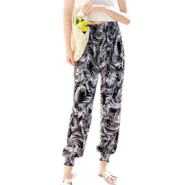 summer 2021 women's mosquito pants bohemian national style lantern seaside leisure vacation loose beach, Black;white 
summer 2021 women's mosquito pants bohemian national style lantern seaside leisure vacation loose beach, Black;white