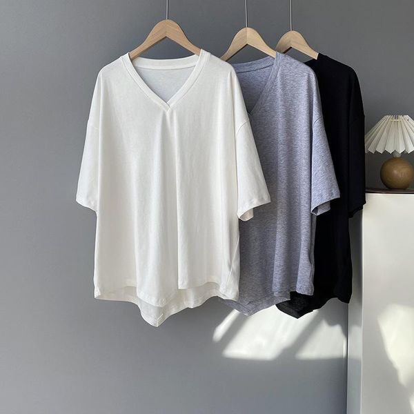 summer casual women t shirt hem irregular v-neck short sleeve t-shirt female white with loose thin solid color women's
summer casual women t shirt hem irregular v-neck short sleeve t-shirt female white with loose thin solid color women's