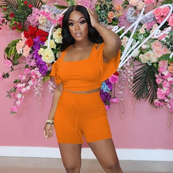 casual two piece summer outfits for women streetwear ruffles short sleeve crop and biker shorts set club 2 women's tracksuits, Gray
casual two piece summer outfits for women streetwear ruffles short sleeve crop and biker shorts set club 2 women's tracksuits, Gray