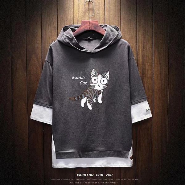 cotton half sleeve t-shirt men large size solid color summer hooded t-shirt male slim fit casual comfortable streetwear t shirt, White;black
cotton half sleeve t-shirt men large size solid color summer hooded t-shirt male slim fit casual comfortable streetwear t shirt, White;black