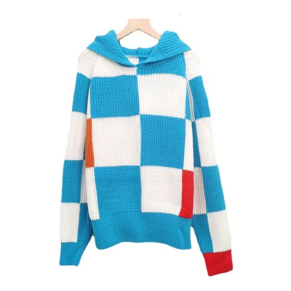 sweater knit 2021 autumn winter women's hooded collar long sleeve contrast check jacquard loose temperament ted pullover thick style, White;black
sweater knit 2021 autumn winter women's hooded collar long sleeve contrast check jacquard loose temperament ted pullover thick style, White;black