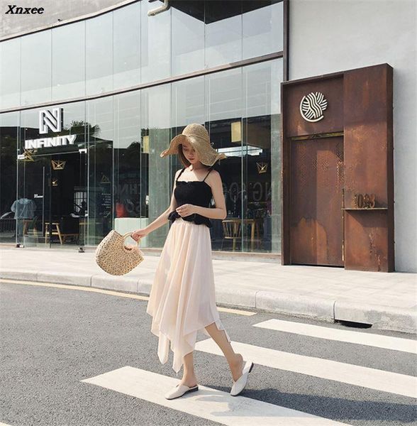 skirts 2021 spring summer vintage womens elastic high waist chiffon skirt elegant asymmetrical female jupe longue xnxee, Black
skirts 2021 spring summer vintage womens elastic high waist chiffon skirt elegant asymmetrical female jupe longue xnxee, Black
