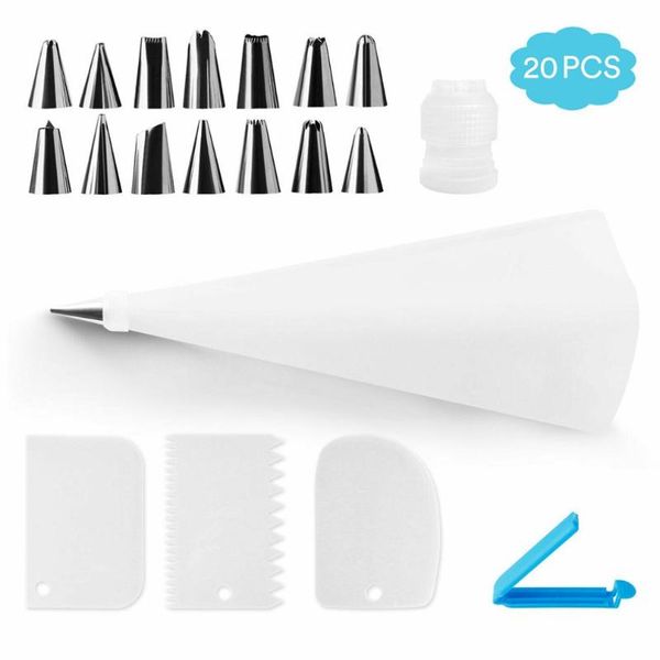 baking & pastry tools 20 pcs/set cake decorating tool set pipeline tips frosting bag nozzle plastic stainless steel
baking & pastry tools 20 pcs/set cake decorating tool set pipeline tips frosting bag nozzle plastic stainless steel