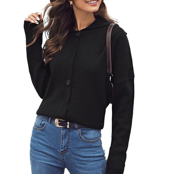 women's sweaters black elegant lapel v-neck sweater women warm long-sleeved casual style knitted single-breasted for, White;black
women's sweaters black elegant lapel v-neck sweater women warm long-sleeved casual style knitted single-breasted for, White;black