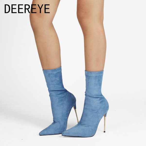 boots arrival women ankle booties suede stilettos metal high heel winter sock short pointed toe party dress shoes, Black
boots arrival women ankle booties suede stilettos metal high heel winter sock short pointed toe party dress shoes, Black