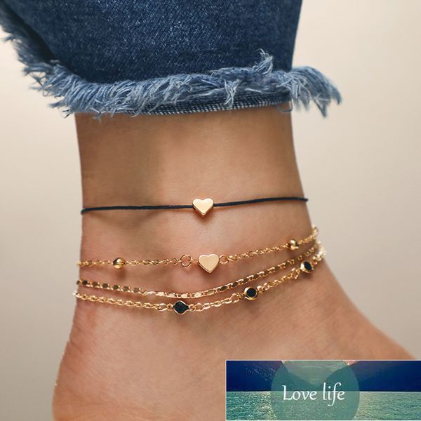 2/4pcs new women boho gold color heart anklets black rope chain ankle bracelet on the leg foot fashion jewelry gift factory price expert des
2/4pcs new women boho gold color heart anklets black rope chain ankle bracelet on the leg foot fashion jewelry gift factory price expert des