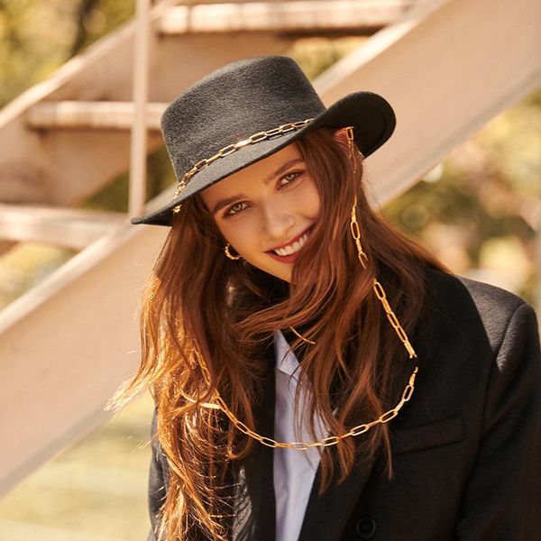 stingy brim hats autumn and winter women's fashion all-match hat retro simple elegant charm french real wool felt, Blue;gray
stingy brim hats autumn and winter women's fashion all-match hat retro simple elegant charm french real wool felt, Blue;gray