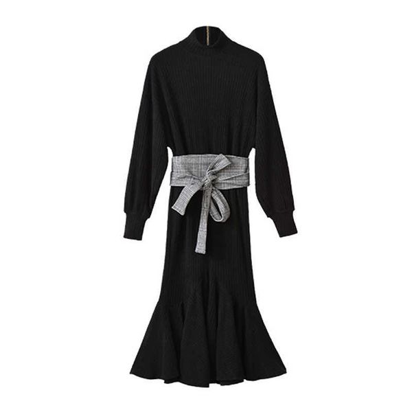perhaps u black turtleneck sash long sleeve fit and flare knitted maxi dress autumn winter elegant solid d0795 210529, Black;gray
perhaps u black turtleneck sash long sleeve fit and flare knitted maxi dress autumn winter elegant solid d0795 210529, Black;gray