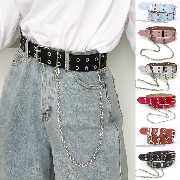 belts punk jeans belt women 2021 european and cool casual hip-hop style pants, Black;brown 
belts punk jeans belt women 2021 european and cool casual hip-hop style pants, Black;brown