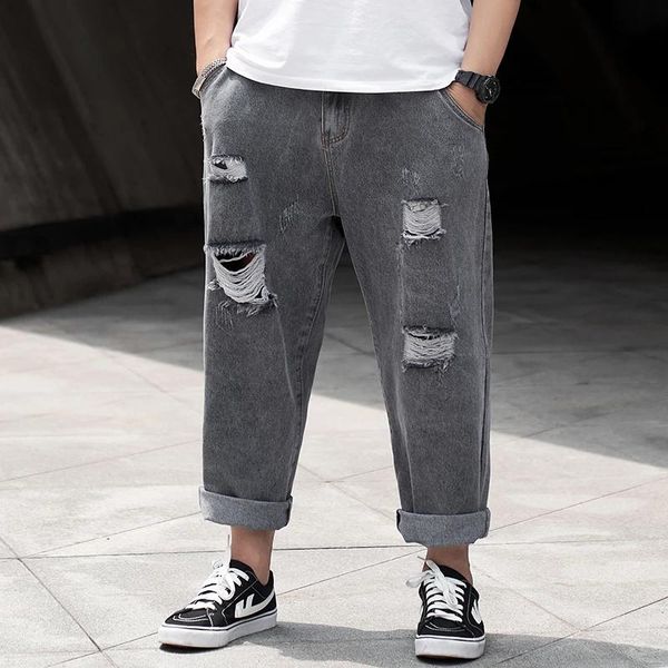 men's jeans retro harajuku straight baggy denim hole hip trouser male casual trendy streetwear ankle-length pants wide-leg, Blue
men's jeans retro harajuku straight baggy denim hole hip trouser male casual trendy streetwear ankle-length pants wide-leg, Blue