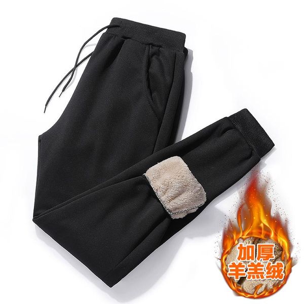 men's pants thicken sweatpants winter plus velvet padded trousers slim large size warm solid trend sports jogges, Black
men's pants thicken sweatpants winter plus velvet padded trousers slim large size warm solid trend sports jogges, Black