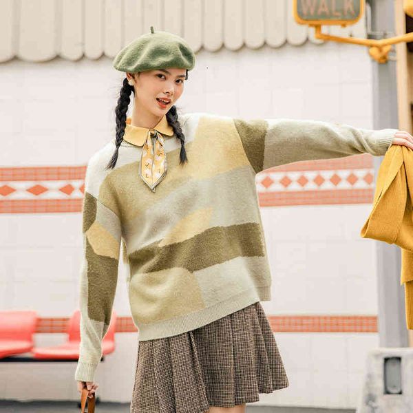 women's sweaters inman autumn vintage style crochet korean girl fashion feminine green light oil painting loose sweater outside yj5r, White;black
women's sweaters inman autumn vintage style crochet korean girl fashion feminine green light oil painting loose sweater outside yj5r, White;black