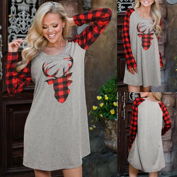christmas casual raglan sleeve women sleepwear plaid panel t shirt nightdress skirt elk print s l xl, Black;red
christmas casual raglan sleeve women sleepwear plaid panel t shirt nightdress skirt elk print s l xl, Black;red