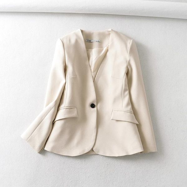 women's suits & blazers 2021 autumn winter short slim long-sleeve blazer women suit pockets outerwear business spring, White;black
women's suits & blazers 2021 autumn winter short slim long-sleeve blazer women suit pockets outerwear business spring, White;black