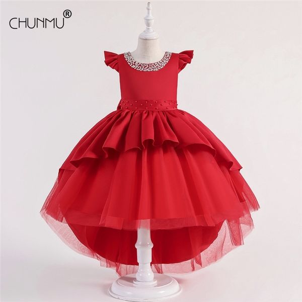 manual beads princess dress for girls wedding lace open back flower birthday party 3-10 years vestido 210508, Red;yellow
manual beads princess dress for girls wedding lace open back flower birthday party 3-10 years vestido 210508, Red;yellow